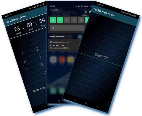 lock screen timer with pin for android
